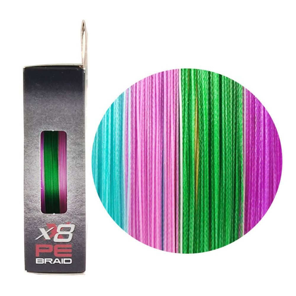 RUZZA Шнур X8 150м Multicolor 0,10мм 6,8кг/15lb