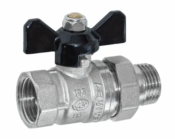 Кран шаровый со сгоном Lavita MEDIUM Н-В 3/4" бабочка полнопроходной 39473