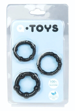 Набор из 3 чёрных эрекционных колец A-toys