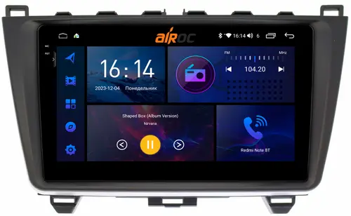 Магнитола для Mazda 6 2007-2012 (GH) - AIROC 2K RI-2415 Android 12, Быстрая, QLed+2K, CarPlay, SIM-слот