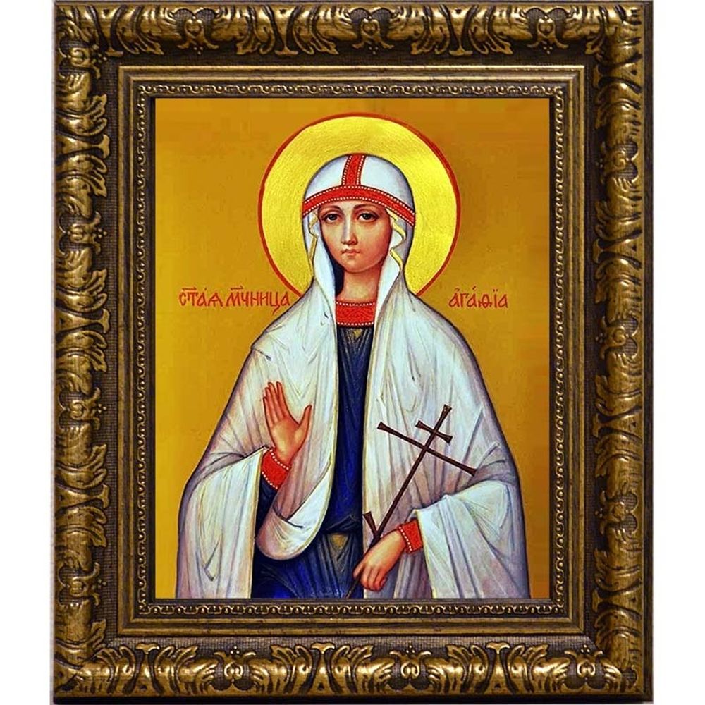 Агафия (Агата) Панормская (Палермская) Сицилийская Святая мученица. Икона на холсте.