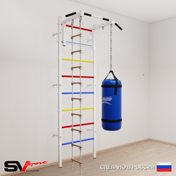 Шведская стенка Sv Sport усиленная 6112 (Турник стандарт/Лестница/Цепь/Мешок 22кг)
