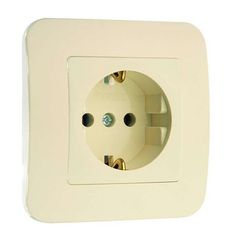 Розетка Makel Lillium Natural с заземлением крем 05099