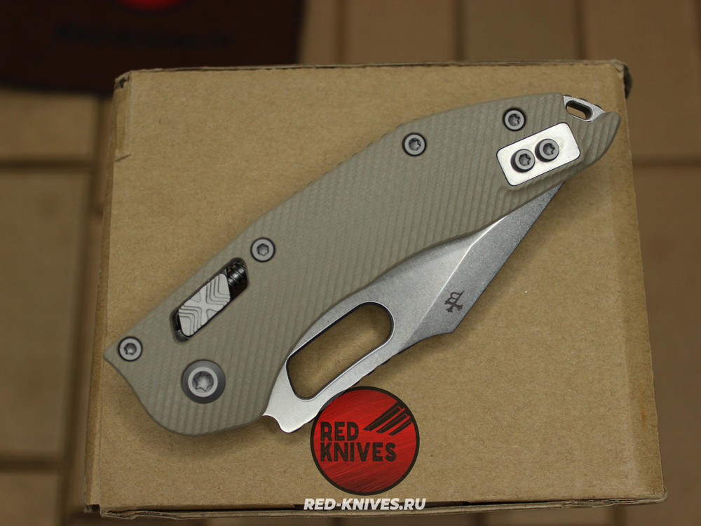 Нож Microtech Stitch Ram-Lok PS V.2025 - рукоять светлый G10, клинок серый, PS заточка