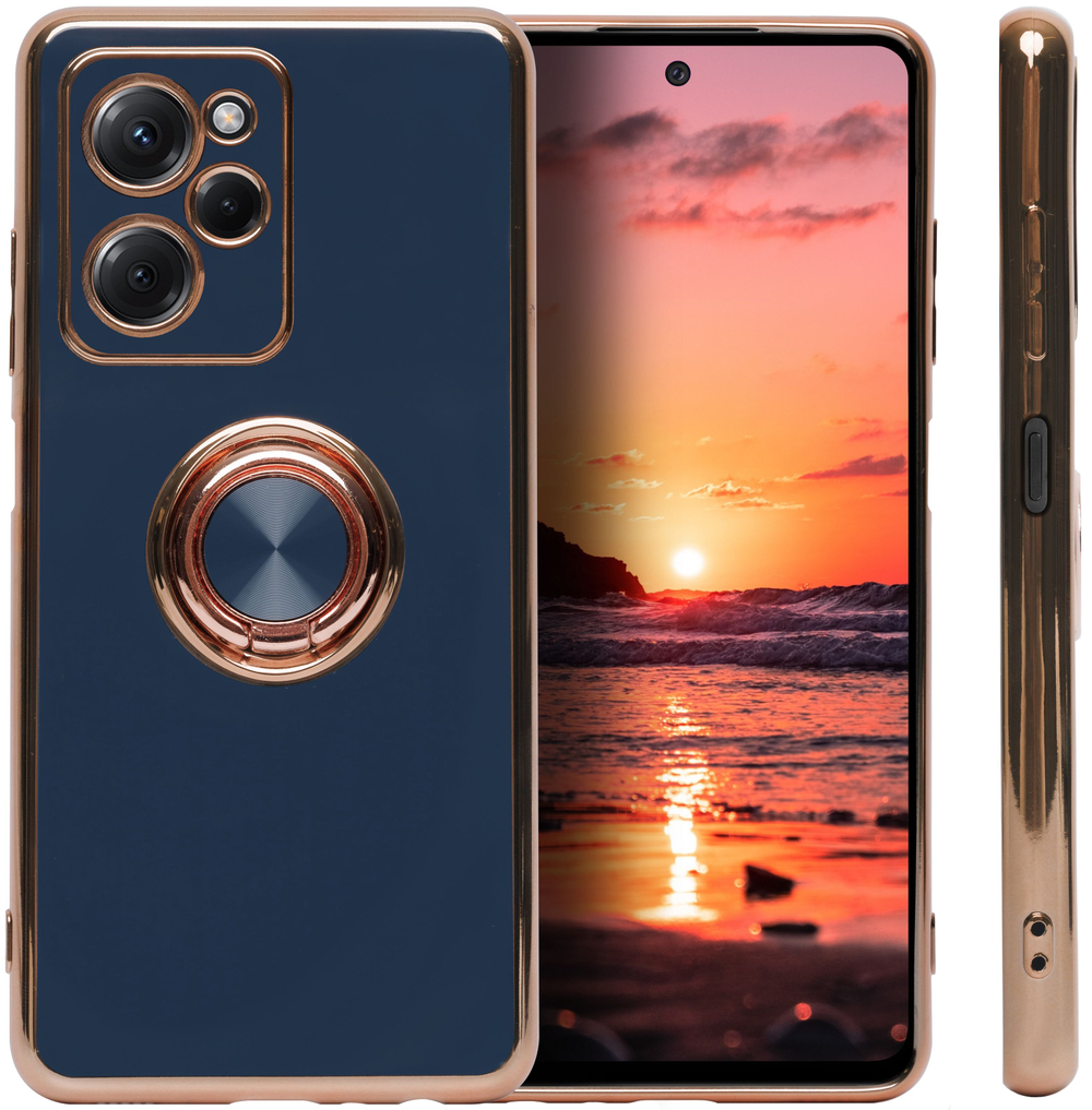 Стильный глянцевый чехол для XIAOMI POCO X5 PRO (не X5!) с кольцом-подставкой и бархатной подкладкой