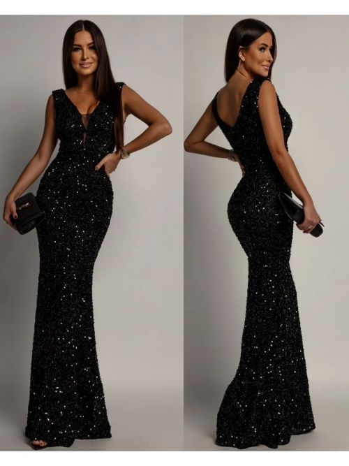 черное элегантное макси платье + plus size