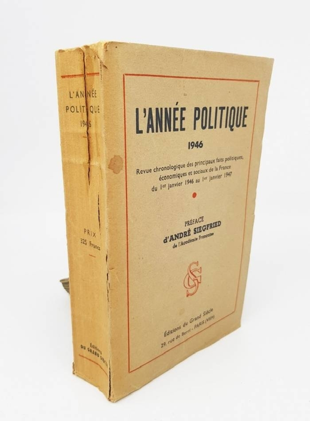 "Lanne politique, economique, sociale et diplomatique en France (Политический, экономический, социальный и дипломатический год во Франции)". 1947г.