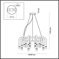 5699/20 MODERNI LN23 000 чёрный, хром Люстра E14 20*60W 220V CASPIAN