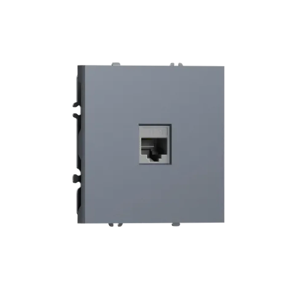 Компьютерная розетка одиночная RJ45 (cat.5/ClassE-8), сталь DONEL S08