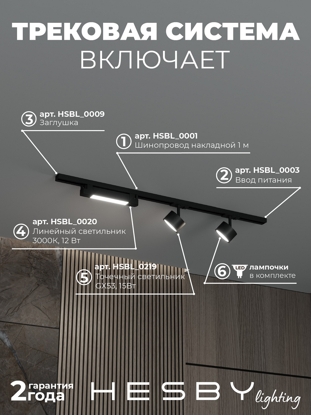 Комплект трековый Hesby Lighting Skylite No14 HSBL_kompl_S014_NI1B3K