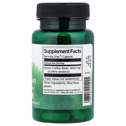 Swanson Vitamins, Full Spectrum® в зернах зеленого кофе, 400 мг, 60 капсул