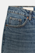 Джинсы TRF с низкой талией, короткими и широкими брючинами - ZARA