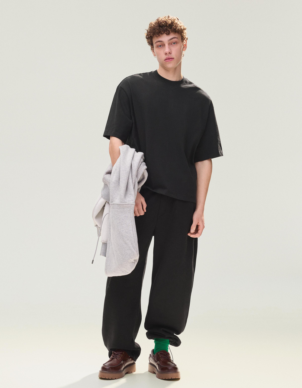 Мужская плотная футболка boxy fit - BERSHKA