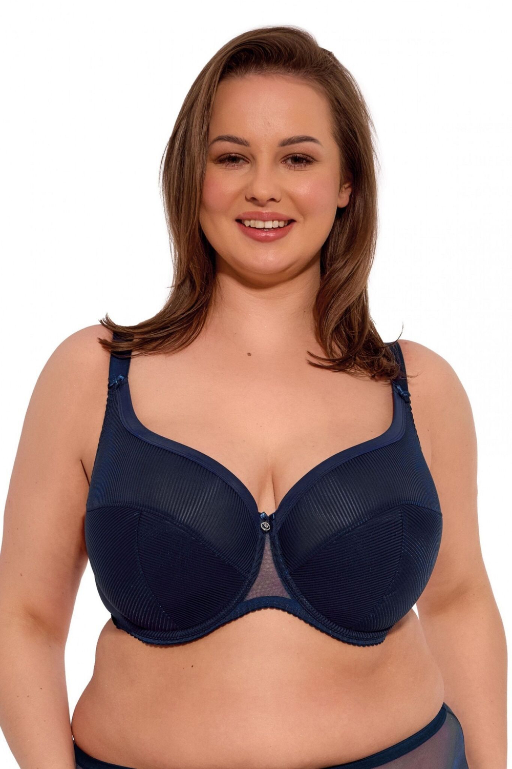 Темно-синий бюстгальтер Sonia с чашками +size на тонком поролоне (Размер: 85K) (Цвет: темно-синий)