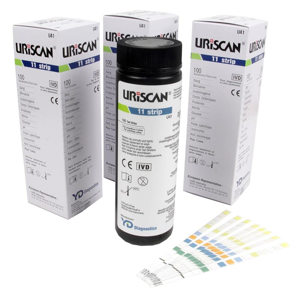 Тест-полоски для анализа мочи: Тест-полоски URISCAN 11 strip (ГЕН 11) 100шт/уп