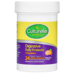Culturelle, Ежедневные жевательные пробиотики для пищеварения, со вкусом апельсина, 24 таблетки для приема один раз в день (53 мг в каждой таблетке)