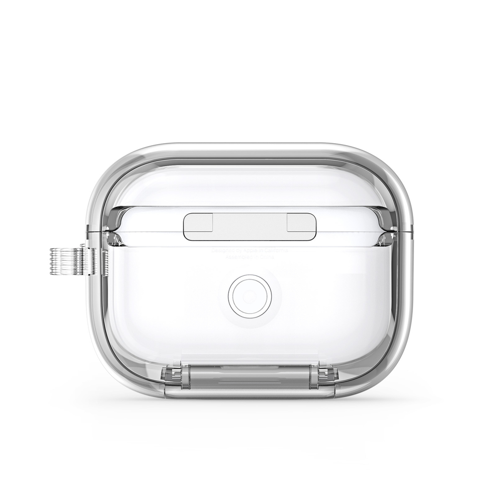 Усиленный прозрачный чехол для наушников AirPods Pro 2, Dux Ducis, серия PECR Series (встроенная подставка для смартфона)