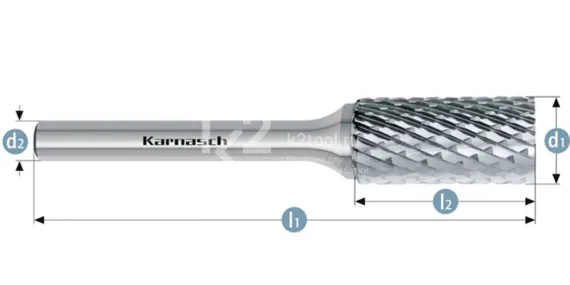 Борфреза твердосплавная Karnasch форма B, 6х18х6х50 мм, насечка HP-6, без покрытия, арт. 11.3014-050