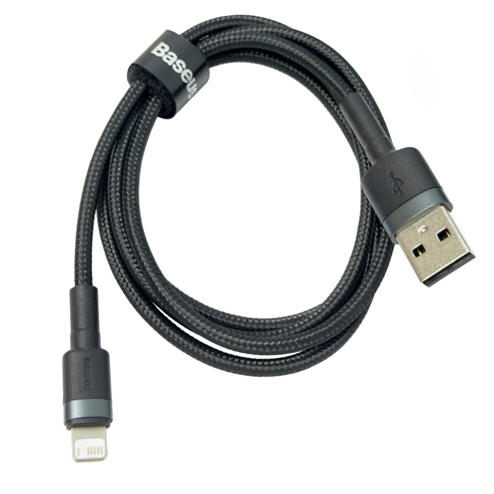 Usb Кабель-зарядка Lightning Baseus Cafule 1м (CALKLF-BG1) чёрно-серебристый