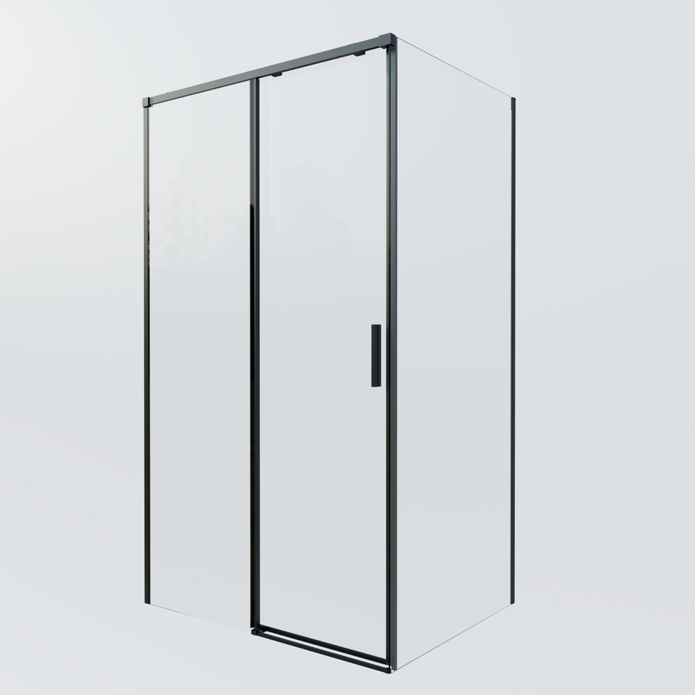 Душевой уголок Vincea Софт 2 (Soft 2) VSR-3SO29010CLB, 1000*900, черный, стекло прозрачное
