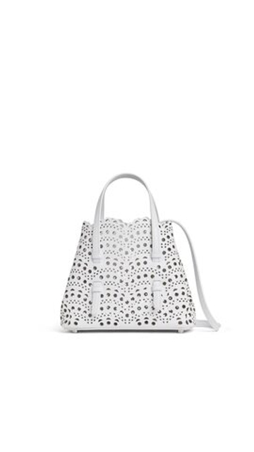 ALAÏA СУМКА MINA 20 ИЗ ВЕНСКОЙ ТЕЛЯЧЬЕЙ КОЖИ, КРЕМОВЫЙ