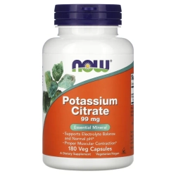 Now Foods, Potassium Citrate 99 mg 180 caps | Калий цитрат, 99 мг, 180 вегетарианских капсул