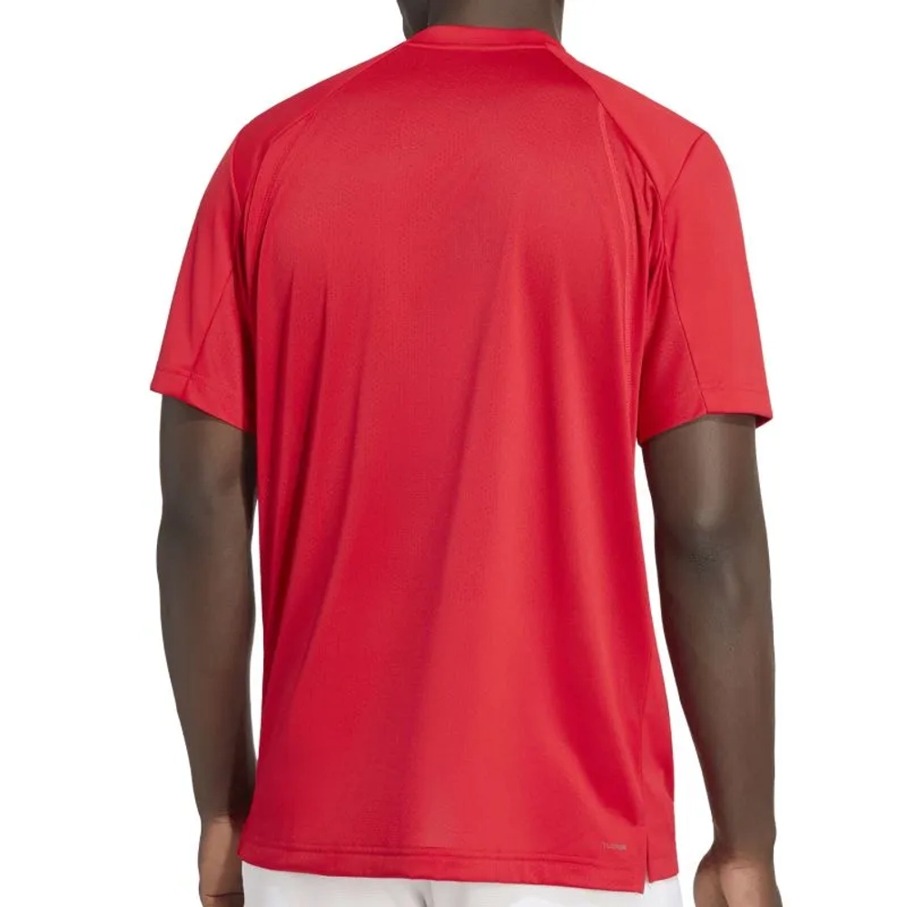 Мужская теннисная футболка Adidas Club Tennis Climacool - better scarlet
