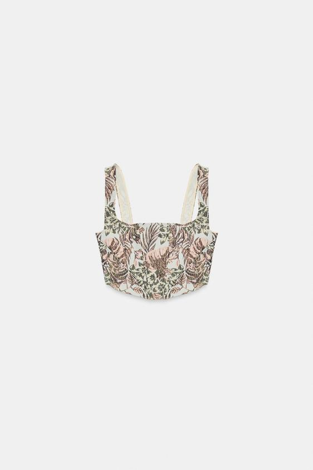 ZARA ЖАККАРДОВЫЙ ТОП-КОРСЕТ, РАЗНОЦВЕТНЫЙ