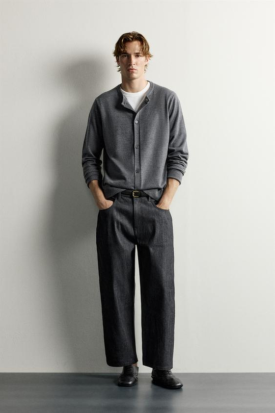 ZARA ДЖИНСЫ TAPERED WIDE LEG, ИНДИГО