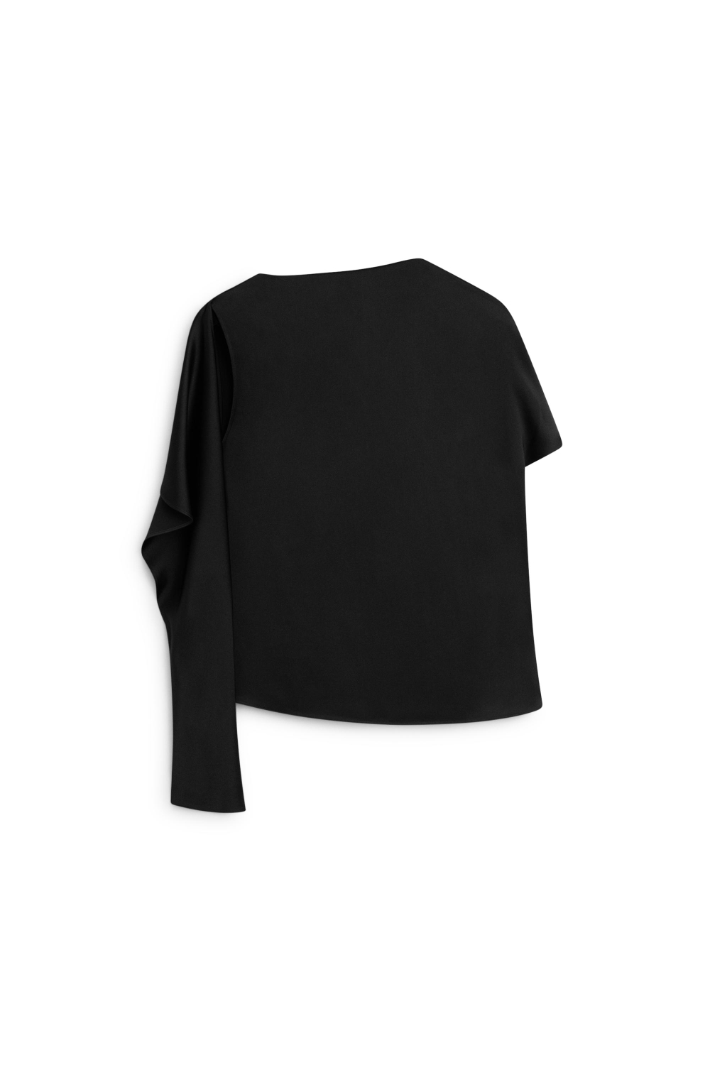 Massimo Dutti Атласный топ с декоративной отделкой на спине - Limited Edition, черный