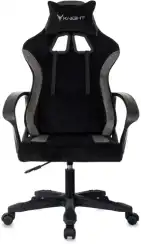 Кресло игровое Knight Optimum черный/серый с подголов. крестов. пластик