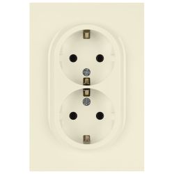Розетка ЭРА Arktik 16-2104-02 двойная с заземлением 2X2P+E Schuko 16А-250В слоновая кость | Эра Arktik
