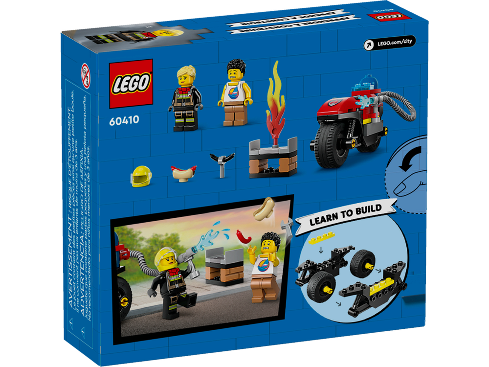 Конструктор Лего Сити Пожарный мотоцикл | LEGO City Fire Rescue Motorcycle 60410, набор 57 деталей (4+)