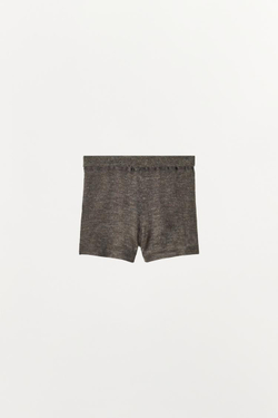ZARA ТРИКОТАЖНЫЕ ШОРТЫ ИЗ ШЕРСТИ, СЕРЫЙ
