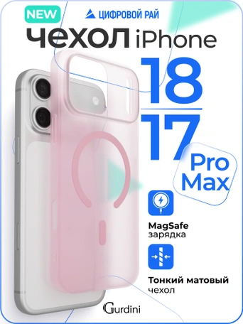 Чехол накладка iPhone 17 Pro Max / 18 Pro Max 6.9" Gurdini Slim Series with Magsafe Pink