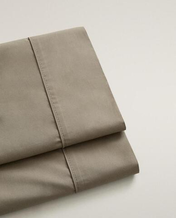 ZARA HOME (300 НИТЕЙ) ПРОСТЫНЯ ИЗ ХЛОПКА ПЕРКАЛЬ, ТЕМНО-СЕРЫЙ