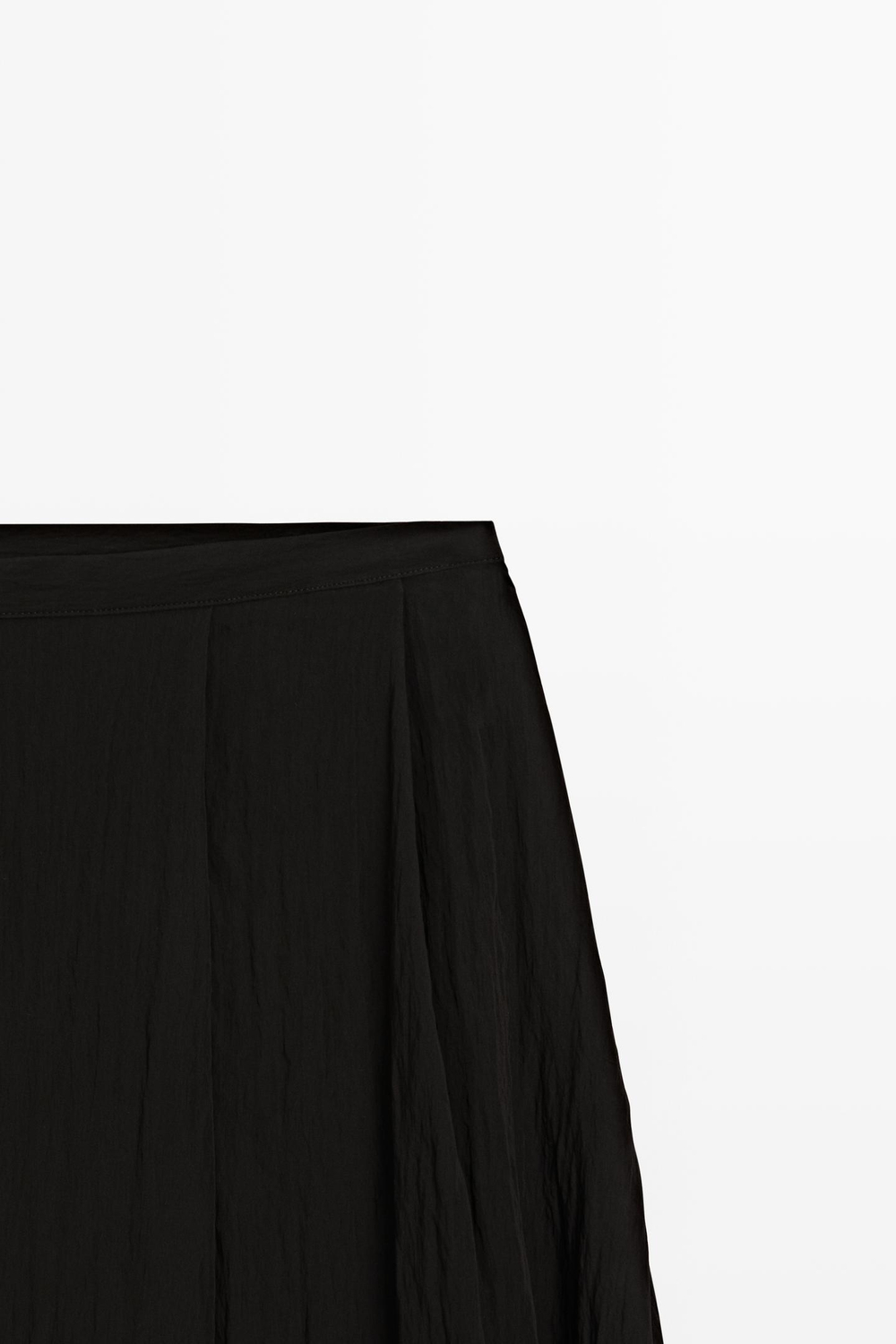 Massimo Dutti Струящаяся асимметричная юбка миди, черный