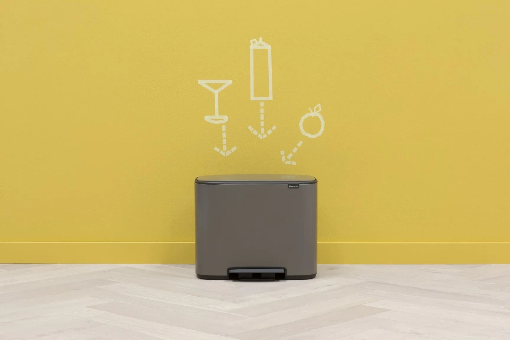 Brabantia Контейнер для мусора Bo 3х11л с сегрегацией, платина 121067