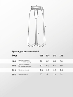 Брюки для девочки, модель №5, рост 128 см, черные