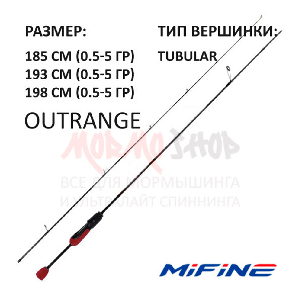 Набор Микро: Mifine OUTRANGE 0.5-5 гр 185 см + Tourment 2000 + Шнур 0.06 мм + Приманки + Груза + Крючки