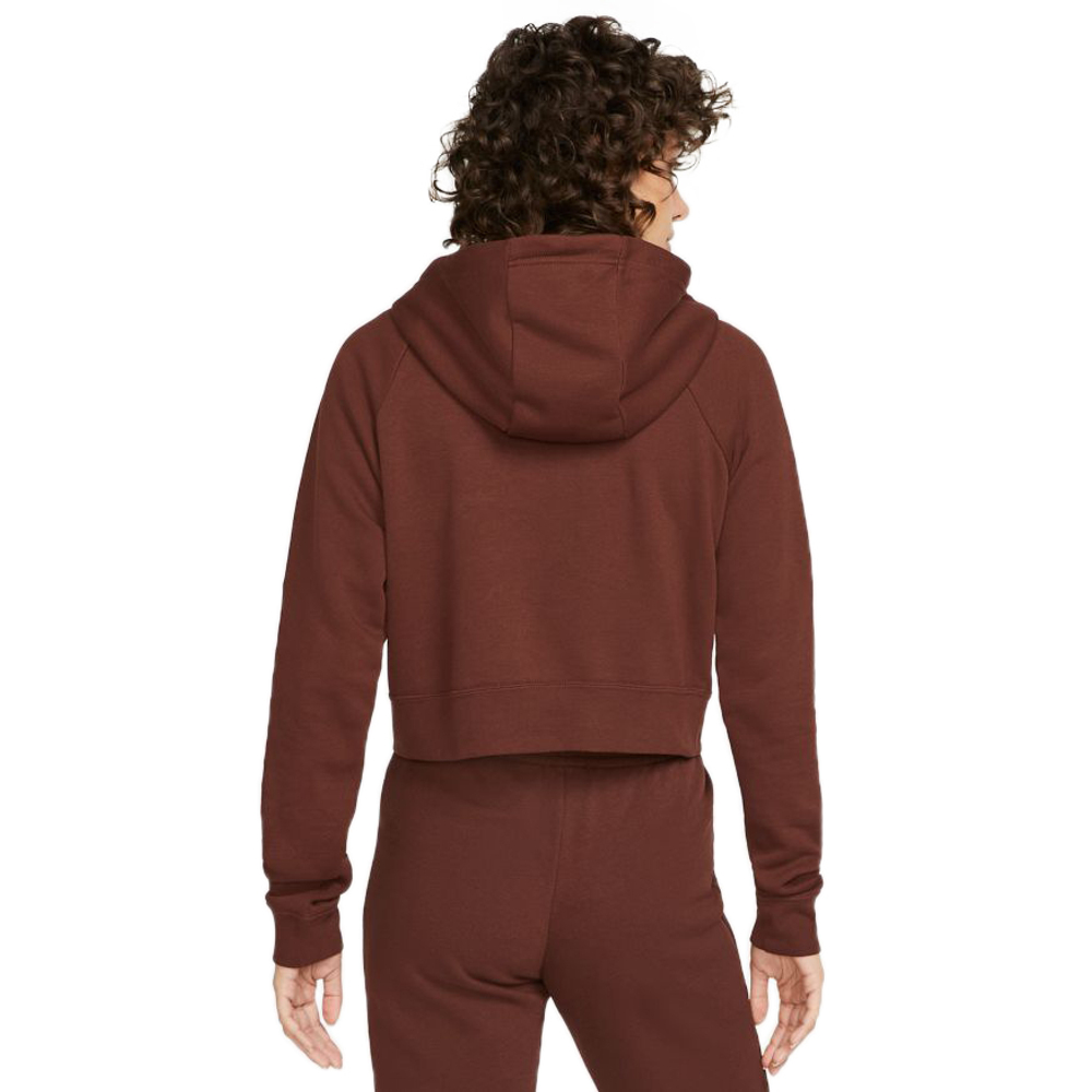 Женская Кофта теннисная Nike Sportswear Essential Hoodie Fleece GX Crop W - Коричневый
