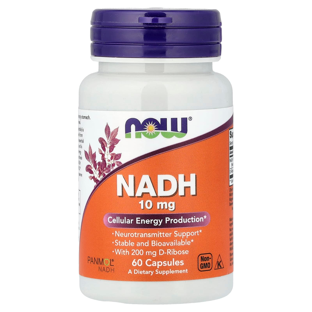 NOW Foods, НАДH, 10 мг, 60 растительных капсул