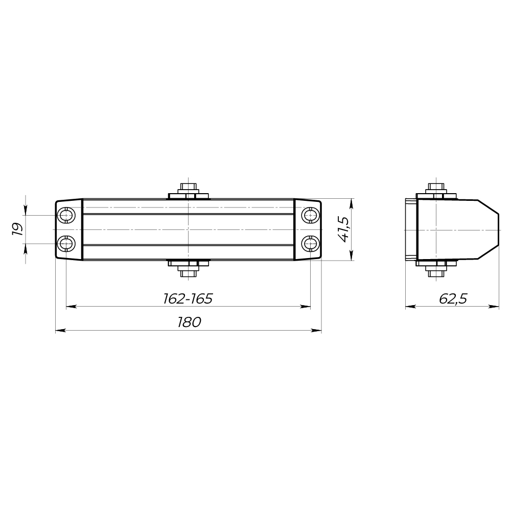 Доводчик дверной DCTR80-140 (TDR-140) 80-140кг AL алюминий
