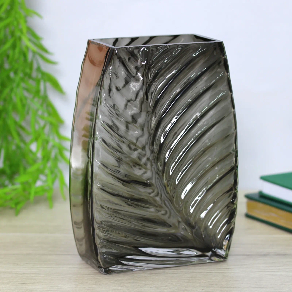 Ваза стеклянная «GREY GLASS» 15*21*6см