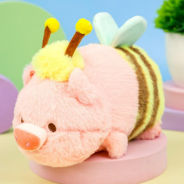 Мягкая игрушка Свинка-пчела, 20см