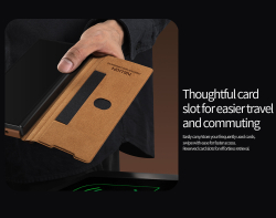 Кожаный чехол книжка коричневого цвета от Nillkin для Samsung Galaxy Z Fold 7, серия Qin Pro Leather Case (с держателем для S Pen)