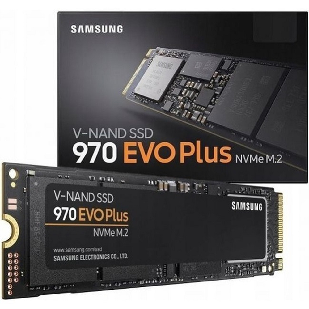 Жесткий диск SSD M.2 500Gb Samsung 970 EVO Plus, 3300/3500MBs, 550000 IOPS, TLC 3D V-NAND, PCI-E3.0x4 (MZ-V7S500BW)