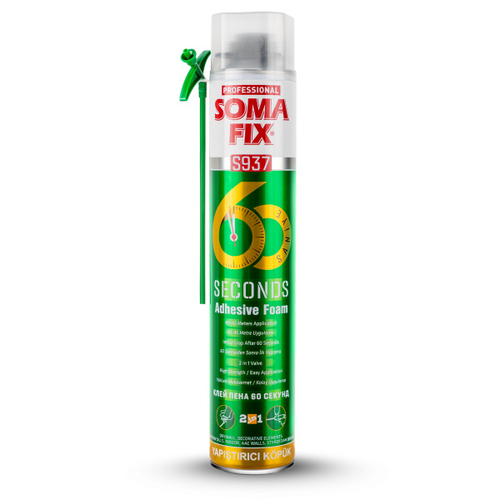 Пена-клей полиуретановый SOMA FIX  ''60 секунд''  750мл  2в1 (для строит.блоков и др.) / S937