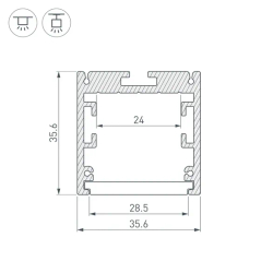 Профиль SL-ARC-3535-LINE-2500 WHITE (Arlight, Алюминий) 025520