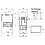 Переключатель 4-pin KCD1 15*21мм ON-OFF 6А 250В